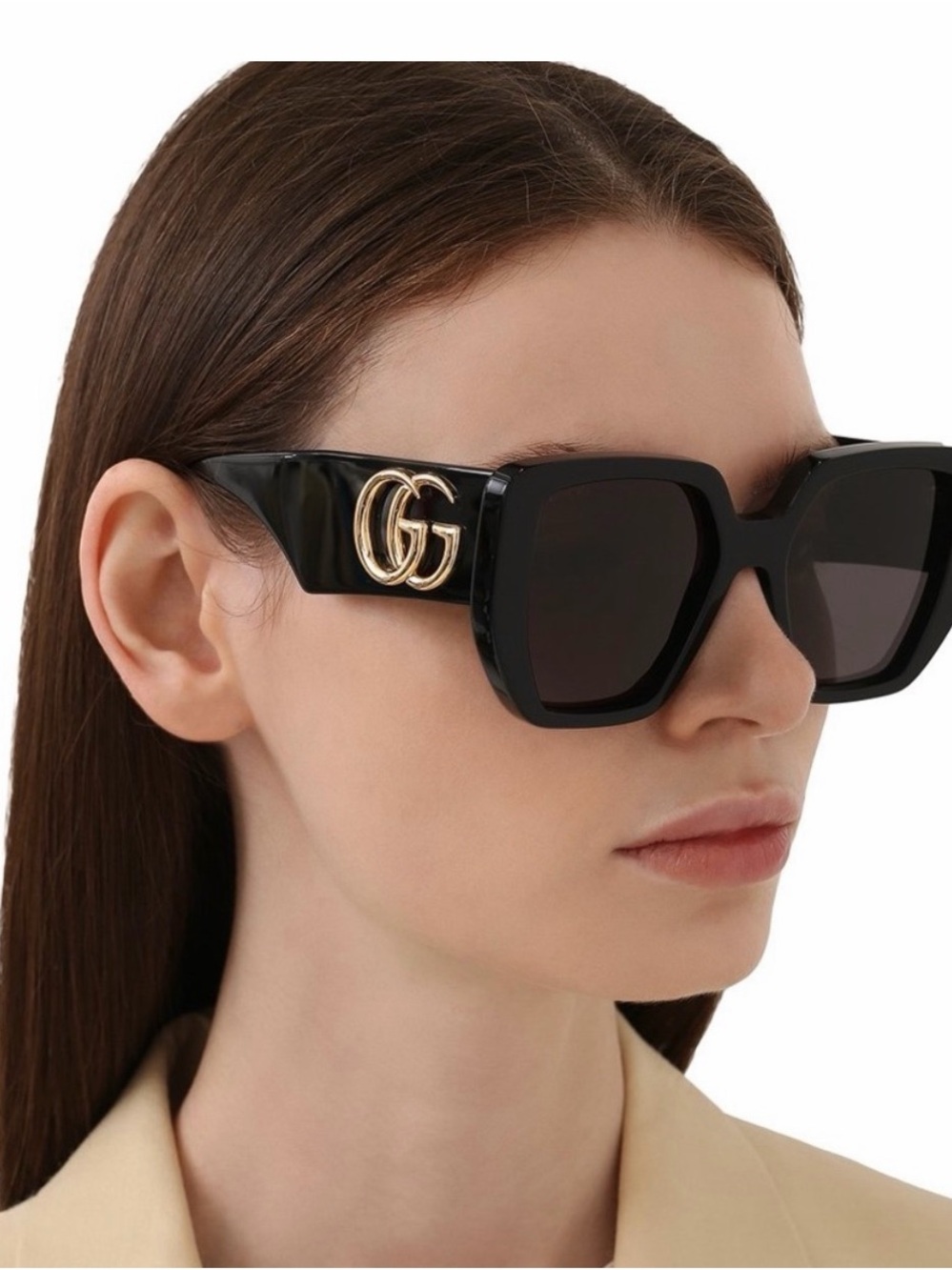 Gucci Women's Black Oversized Square Sunglasses (GUCCI GG0956S 003)